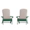 Flash Furniture Green Adirondack Chairs with Cream Cushions, 2PK 2-JJ-C14501-CSNCR-GRN-GG - alternate 3